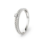 Ring 750/18 K White Gold with Diamonds 0.17 ct H/si