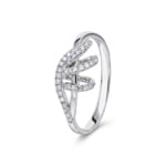 Bague or gris 750/18 ct avec diamants 0.19 ct