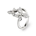 Bague or gris 750/18 ct avec diamants 0.26 ct H/si, Papillons