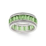 Bague or gris 750/18 ct avec péridots & diamants 0.41 ct H/si - RI-73397-PER-WG