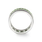 Bague or gris 750/18 ct avec péridots & diamants 0.41 ct H/si - RI-73397-PER-WG