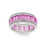 Ring 750/18 K White Gold with Pink Sapphires & Diamonds 0.41 ct H/si - RI-73397-PSA-WG