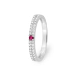 Ring 750/18 K Weissgold mit Rubin & Zirkonia
