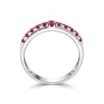 Ring 750/18 K Weissgold mit Rubinen & Diamanten 0.08 ct - RI-73607-RUB-WG