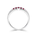 Ring 750/18 K Weissgold mit Rubinen & Diamanten 0.09 ct - RI-73603-RUB-WG