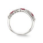 Ring 750/18 K Weissgold mit Rubinen & Diamanten 0.11 ct H/si - RI-27469-RUB-WG