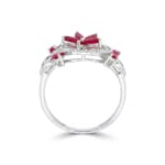Ring 750/18 K Weissgold mit Rubinen & Diamanten 0.14 ct - RI-73772-RUB-WG