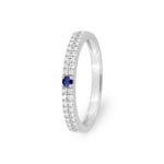 Ring 750/18 K Weissgold mit Saphir & Zirkonia