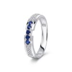 Ring 750/18 K Weissgold mit Saphiren & Diamanten 0.09 ct