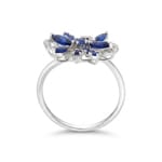 Ring 750/18 K White Gold with Sapphires & Diamonds 0.15 ct - RI-73673-SAF-WG