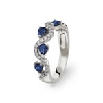 Ring 750/18 K Weissgold mit Saphiren & Diamanten 0.34 ct H/si Ø 56