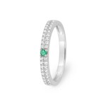 Ring 750/18 K Weissgold mit Smaragd & Zirkonia