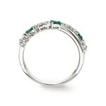 Ring 750/18 K Weissgold mit Smaragden & Diamanten 0.11 ct H/si - RI-27469-SMA-WG