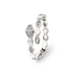 Ring 750/18 K Weissgold Schlange mit Diamanten 0.10 ct H/si