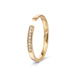 Bague ouverte or jaune 750/18 ct avec diamants 0.05 ct