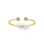 Bague ouverte or jaune 750/18 ct avec zircones - 1.7344.Z0
