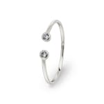 Bague ouverte or gris 750/18 ct avec zircones