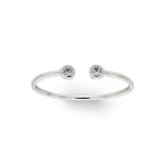 Bague ouverte or gris 750/18 ct avec zircones - 1.7344.Z1