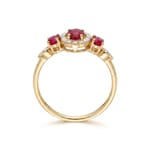 Rubinring 750/18 K Gelbgold mit Diamanten 0.09 ct - RI-73762-RUB-GG