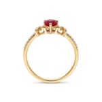 Rubinring 750/18 K Gelbgold mit Diamanten 0.09 ct - RI-73766-RUB-GG
