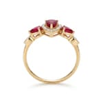Rubinring 750/18 K Gelbgold mit Diamanten 0.09 ct - RI-73768-RUB-GG
