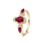 Rubinring 750/18 K Gelbgold mit Diamanten 0.12 ct