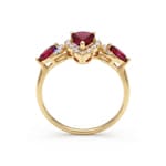 Rubinring 750/18 K Gelbgold mit Diamanten 0.12 ct - RI-73758-RUB-GG