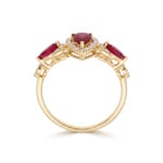 Bague rubis or jaune 750/18 ct avec diamants 0.13 ct - RI-73764-RUB-GG