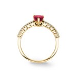 Ruby Ring 750/18 K Yellow Gold with Diamonds 0.16 ct H/si - RI-53581-RUB-GG