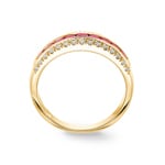 Bague rubis or jaune 750/18 ct avec diamants 0.20 ct H/si - RI-68872-RUB-GG