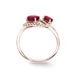 Bague rubis or rosé 750/18 ct avec diamants 0.08 ct H/si - RI-38101-RUB-RG