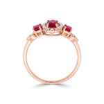 Rubinring 750/18 K Roségold mit Diamanten 0.09 ct - RI-73762-RUB-RG