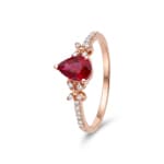 Rubinring 750/18 K Roségold mit Diamanten 0.09 ct