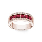 Ruby Ring 750/18 K Rose Gold with Diamonds 0.14 ct H/si - RI-38068-RUB-RG