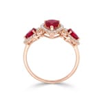Rubinring 750/18 K Roségold mit Diamanten 0.18 ct - RI-73760-RUB-RG