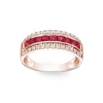 Bague rubis or rosé 750/18 ct avec diamants 0.20 ct H/si - RI-68872-RUB-RG