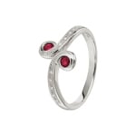 Ruby Ring 750/18 K White Gold with Diamonds 0.05 ct H/si - PR6980-3-WG
