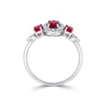 Rubinring 750/18 K Weissgold mit Diamanten 0.09 ct - RI-73762-RUB-WG