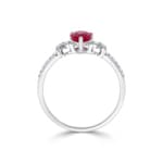 Rubinring 750/18 K Weissgold mit Diamanten 0.09 ct - RI-73766-RUB-WG