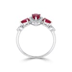 Rubinring 750/18 K Weissgold mit Diamanten 0.09 ct - RI-73768-RUB-WG