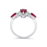 Bague rubis or gris 750/18 ct avec diamants 0.12 ct - RI-73758-RUB-WG