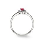 Bague rubis or gris 750/18 ct avec diamants 0.15 ct H/si - RI-16878-RUB-WG