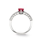 Rubinring 750/18 K Weissgold mit Diamanten 0.16 ct H/si - RI-53581-RUB-WG