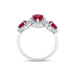 Rubinring 750/18 K Weissgold mit Diamanten 0.18 ct - RI-73760-RUB-WG