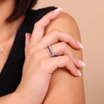 Rubinring 750/18 K Weissgold mit Diamanten 0.20 ct H/si - RI-68872-RUB-WG