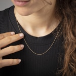 Collier forçat rond or jaune 750/18 ct 0.9mm - CAN1001