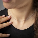 Round Cable Chain 750/18 K White Gold 0.9mm - CAN2001