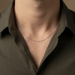 Collier forçat rond or gris 750/18 ct 0.9mm - CAN2001