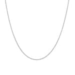 Round Cable Chain 750/18 K White Gold 1.3mm