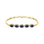Saphir Armband 750/18 K Gelbgold mit Diamanten 0.67 ct H/si